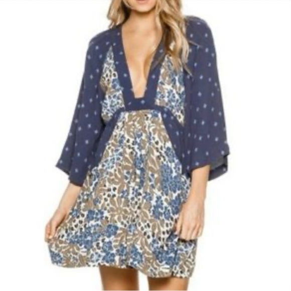 Free People Talulla Printed Mini Dress size Medium - Picture 3 of 8